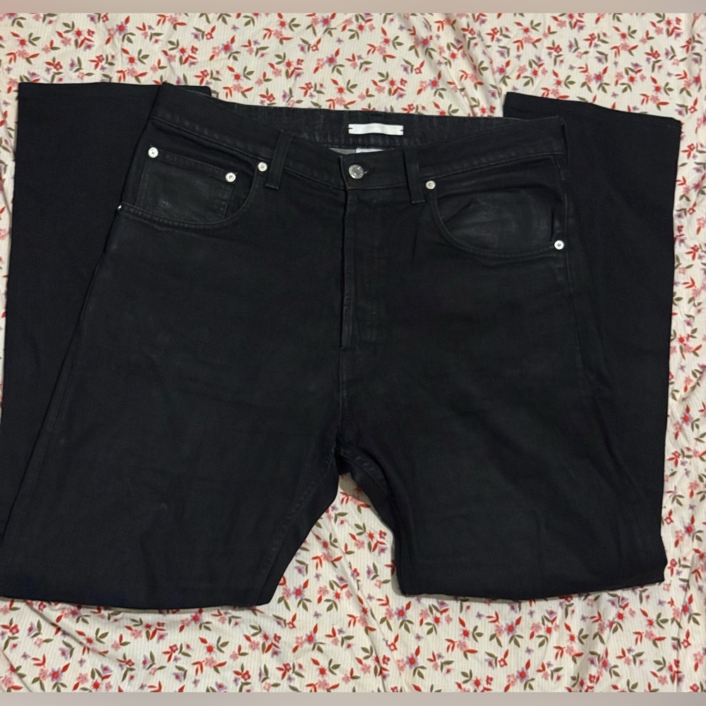 Helmut Lang Men's Slim Black Jeans with Silver Rivets